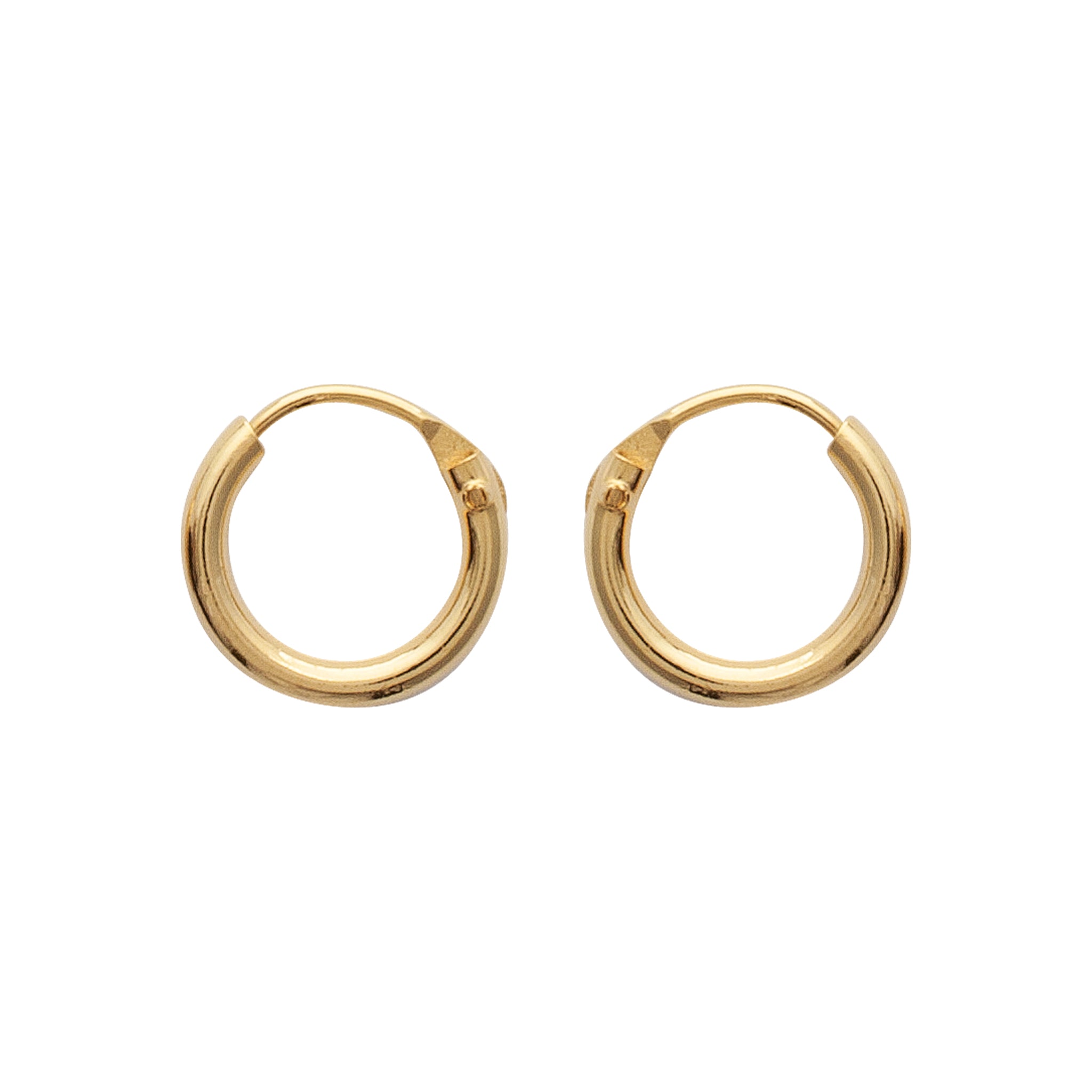 Créoles Plaqué Or Jaune Fil Intégré 10 Mm Diamètre