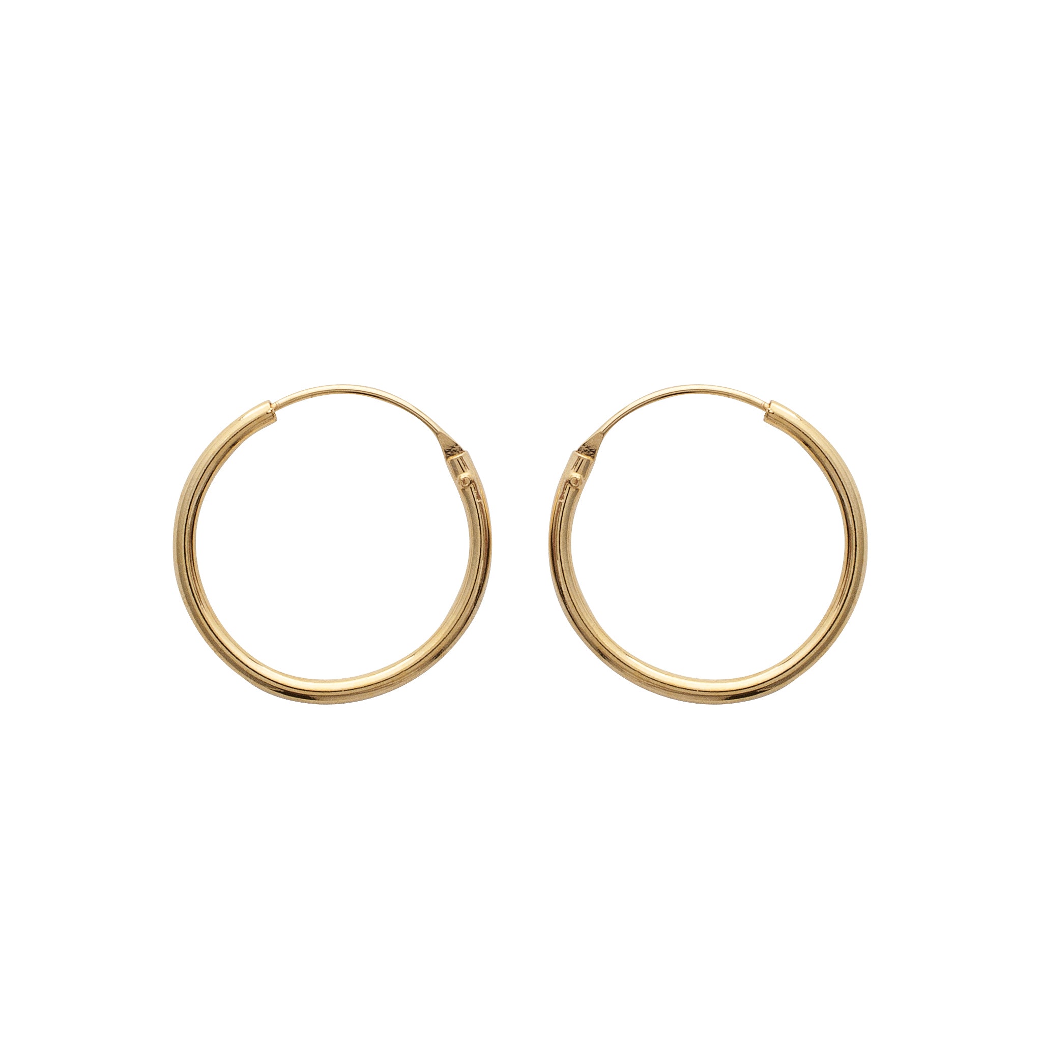 Créoles en plaqué or jaune avec fil intégré de diamètre 20 mm