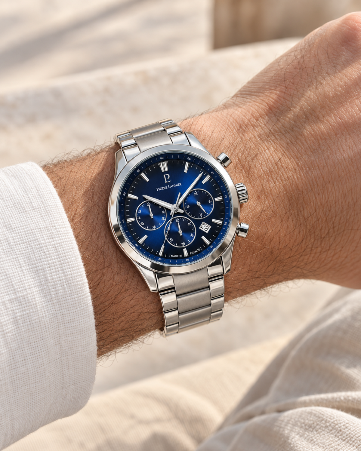 Montre homme Pierre Lannier Boulevard 221G161 portée au poignet