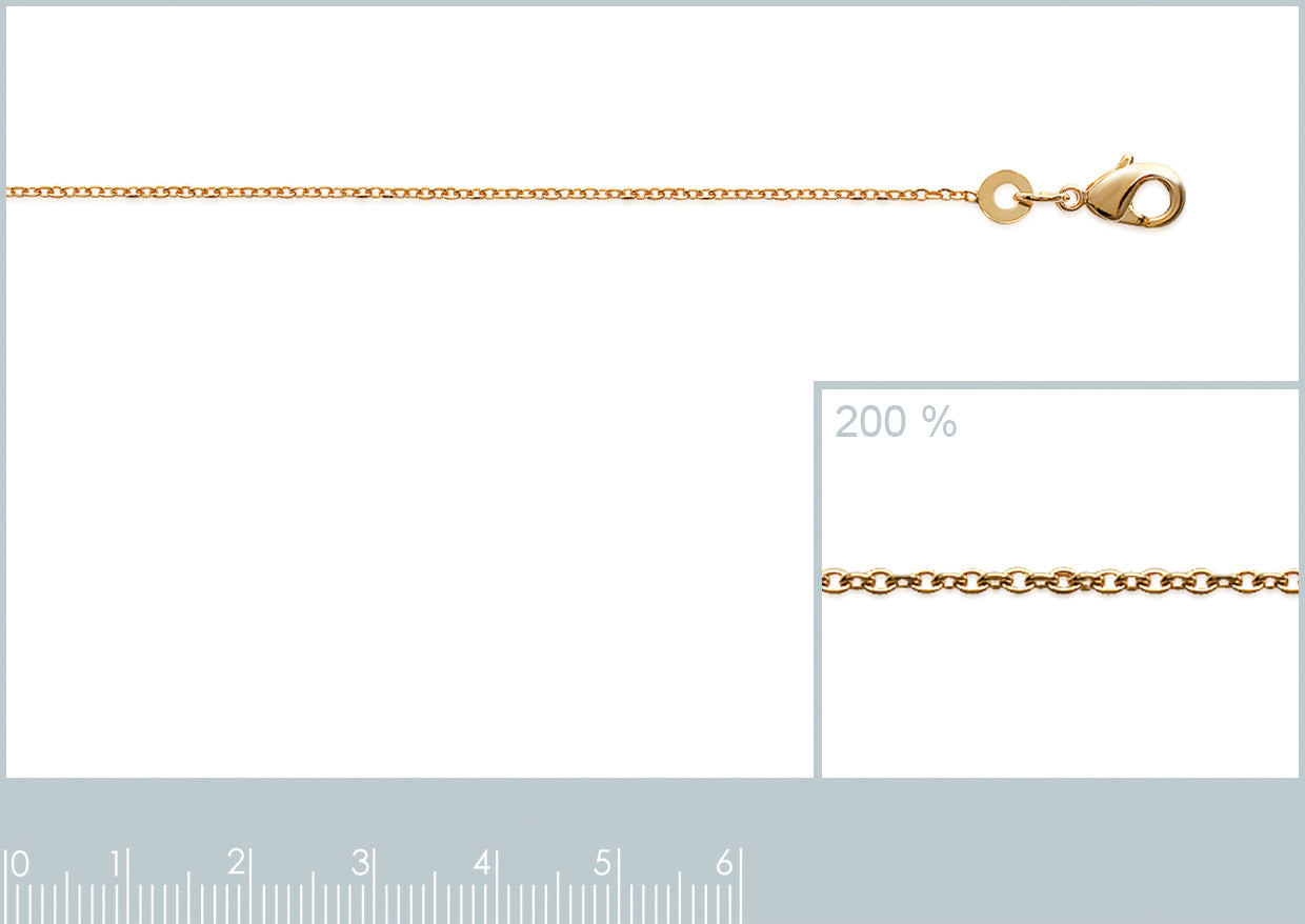 Chaîne Plaqué Or Maille Forçat Largeur 1 Mm Longueur 38 Cm