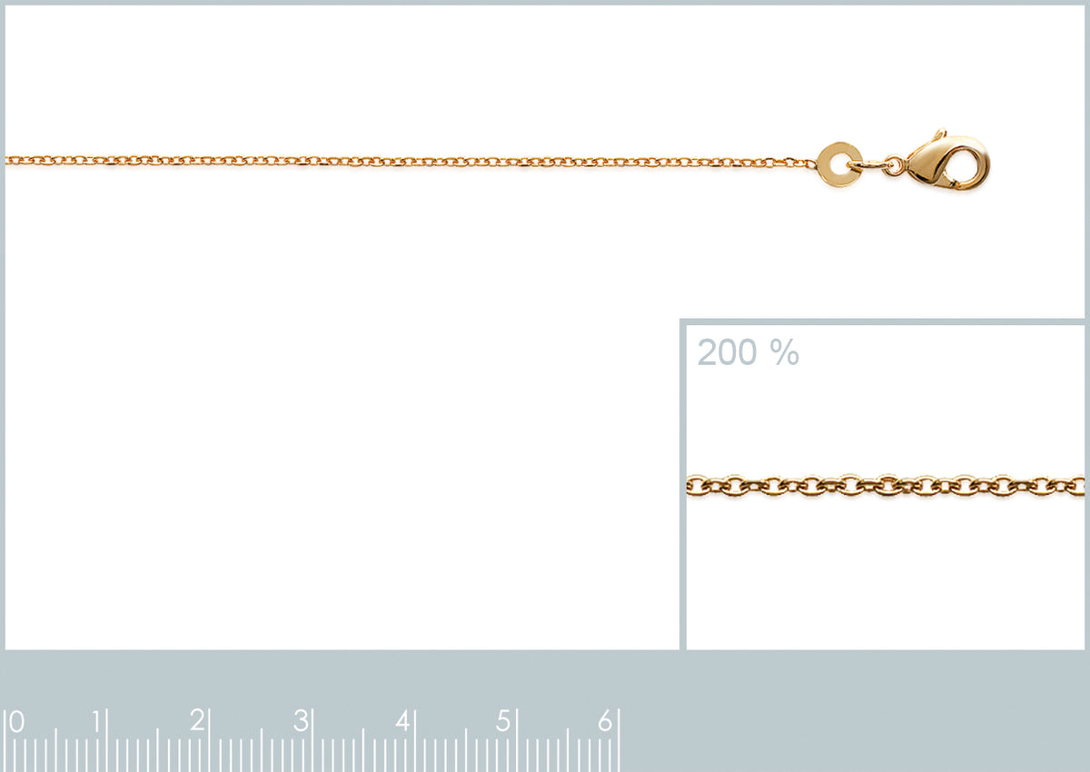 Chaîne Plaqué Or Maille Forçat Largeur 1 Mm Longueur 38 Cm