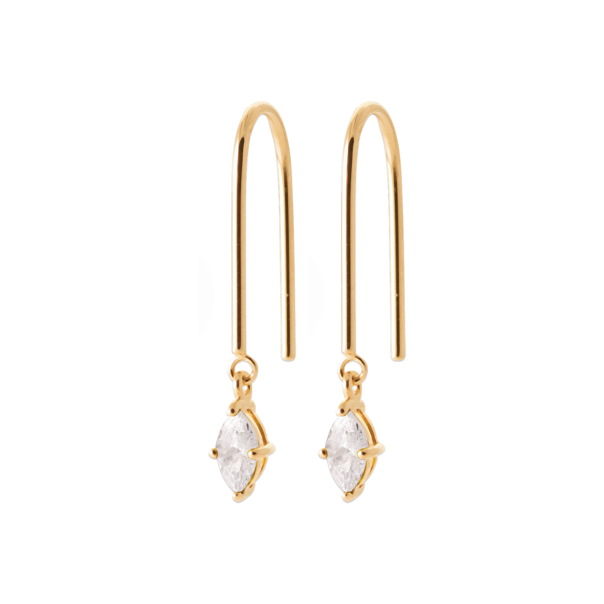 Boucles d'oreilles crochet sans fermoir avec oxydes mobiles de forme losange