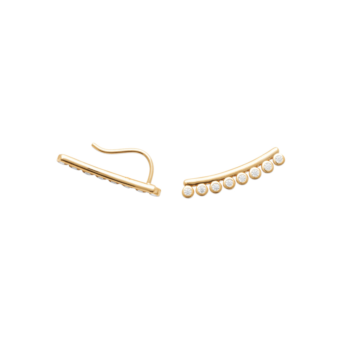 Boucles D Oreilles Plaqué Or Remontantes Avec Oxydes Clos
