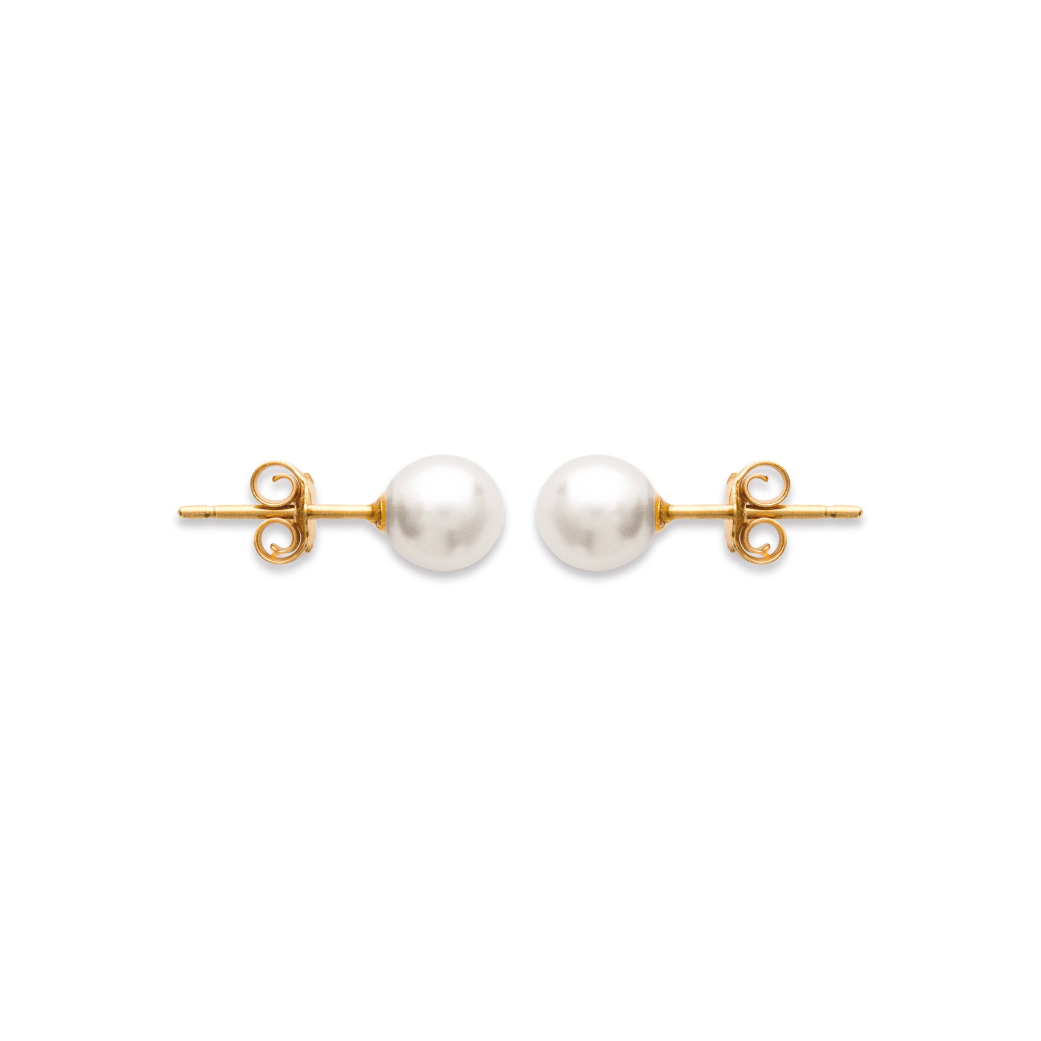 Boucles d'oreilles en plaqué or et perles d'imitation rondes