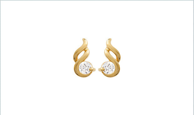 Boucles d'oreilles en plaqué or avec oxydes blancs