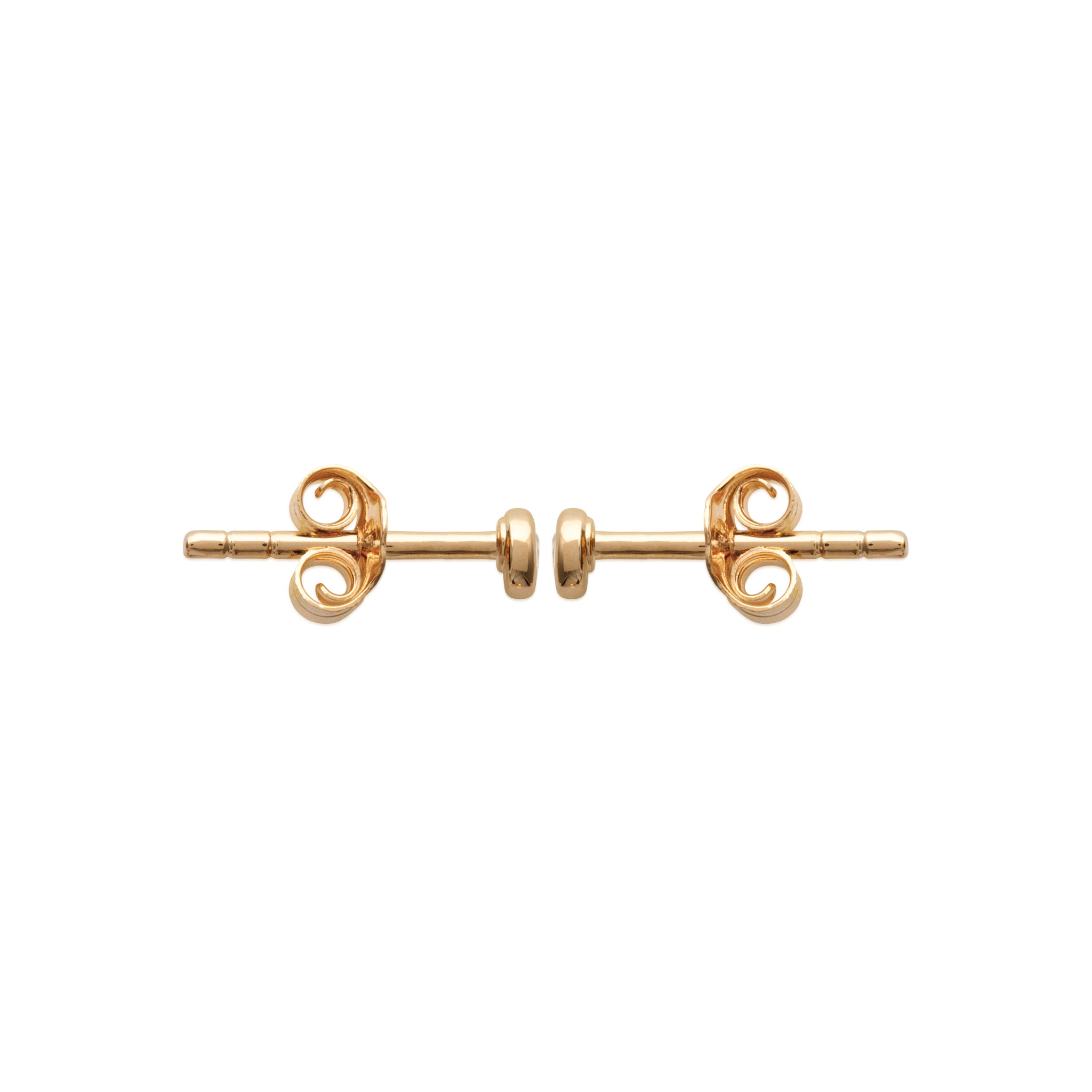 Boucles d'oreille en plaqué or avec oxydes blancs sertis clos de 2 mm