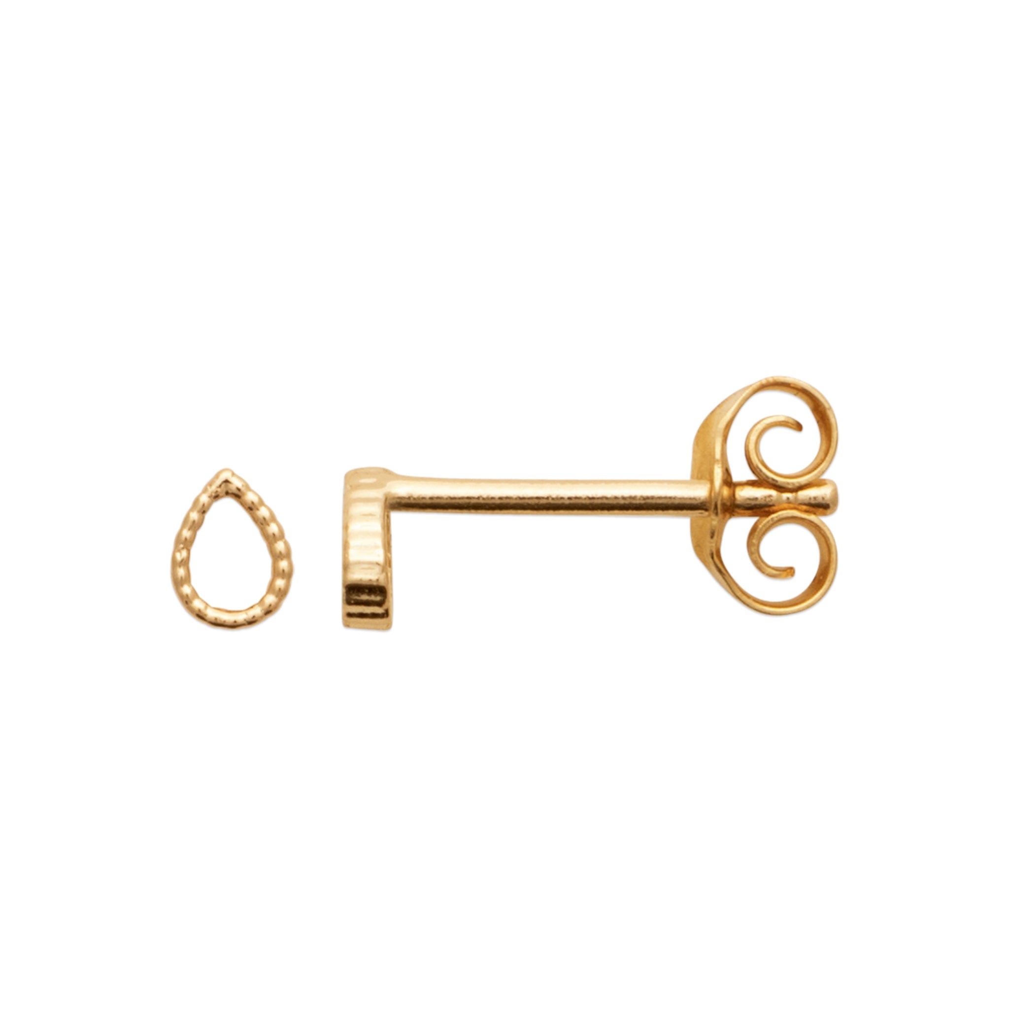 Boucles d'oreilles en plaqué or en forme de gouttes ajourées et perlées