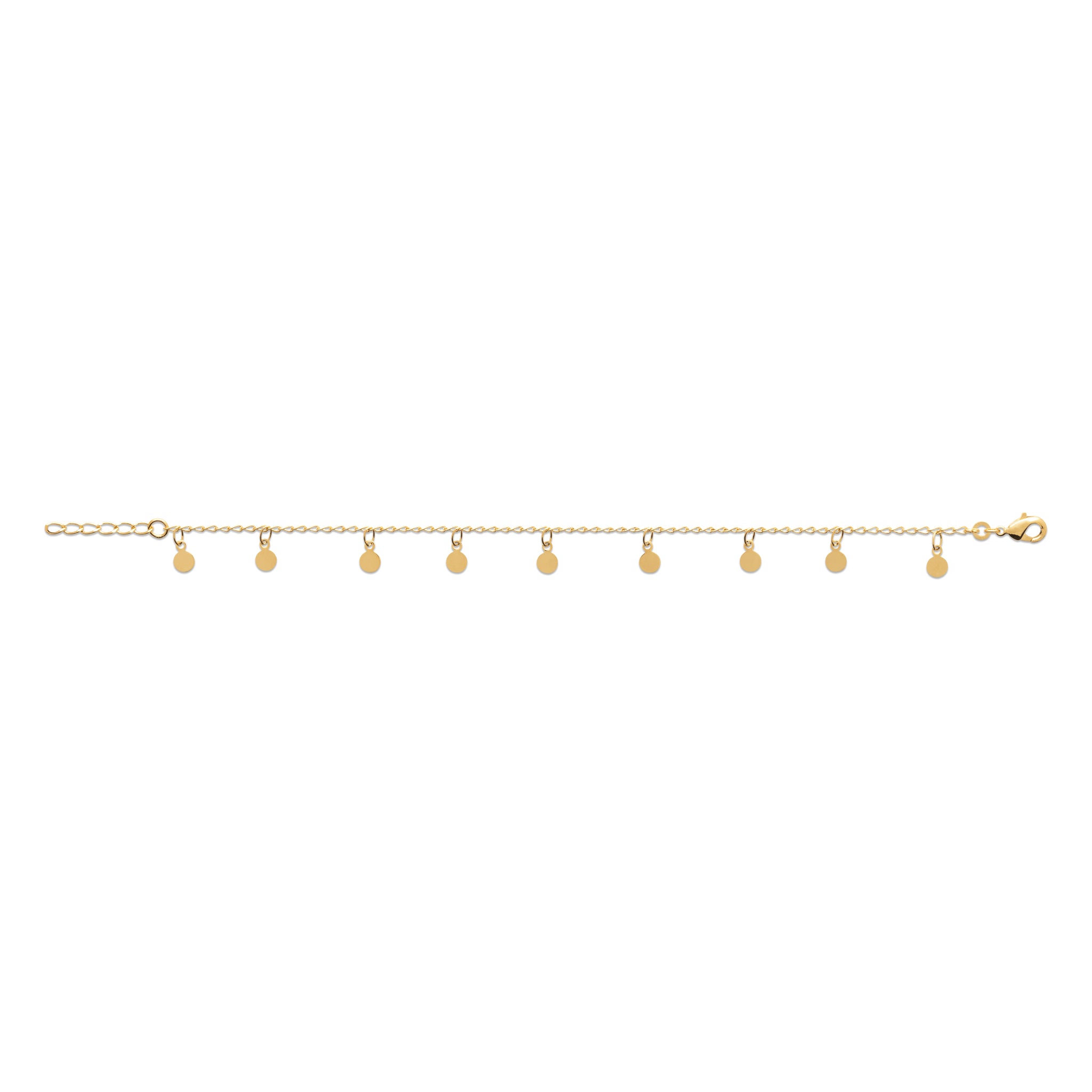 Bracelet en plaqué or jaune avec petites pampilles rondes