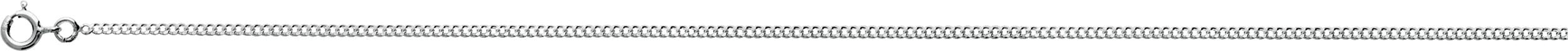 Chaine en argent rhodié maille gourmette lapidée de largeur 1.70mm et de longueur 45 cm
