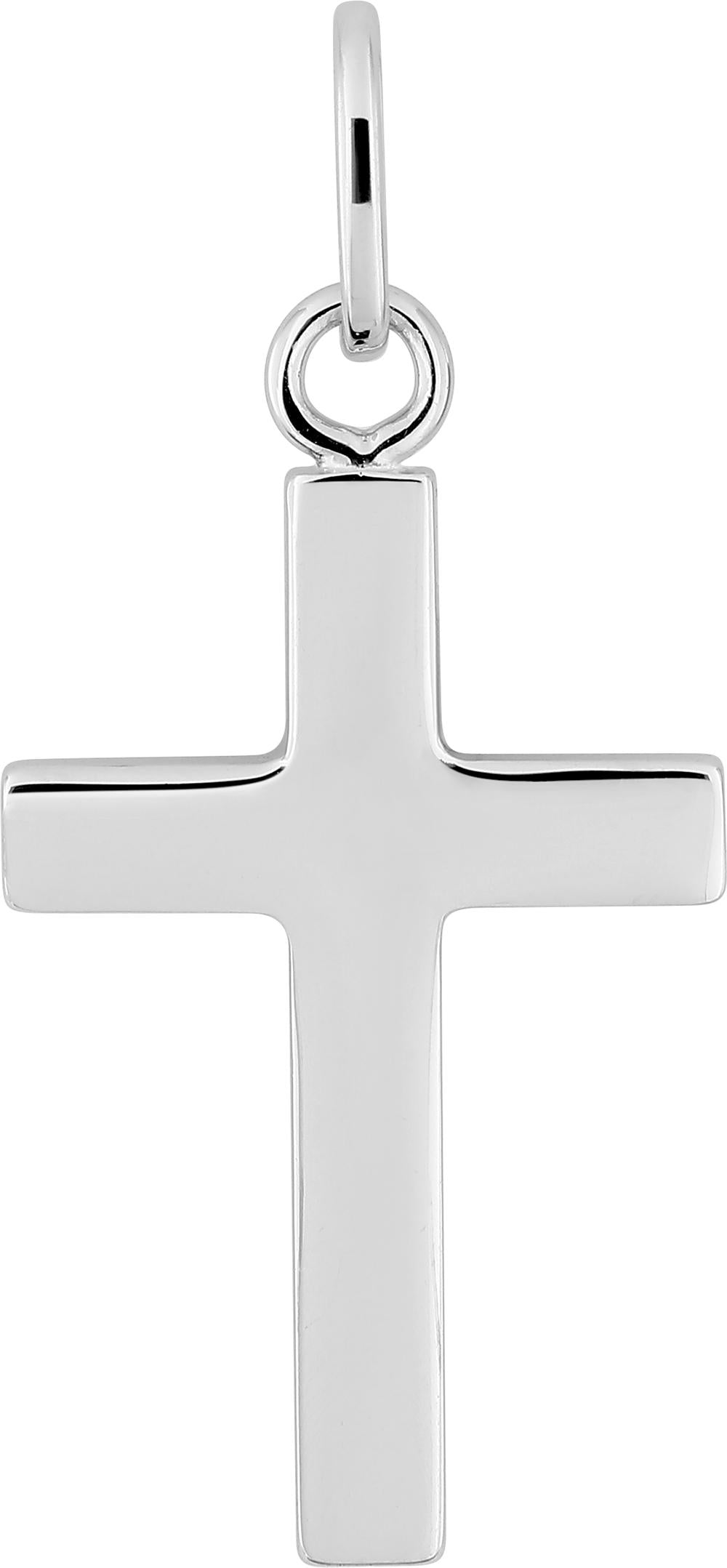Pendentifs – Croix Religieuse Gravée à Motif Simple et Discret – Argent Rhodié 925/1000