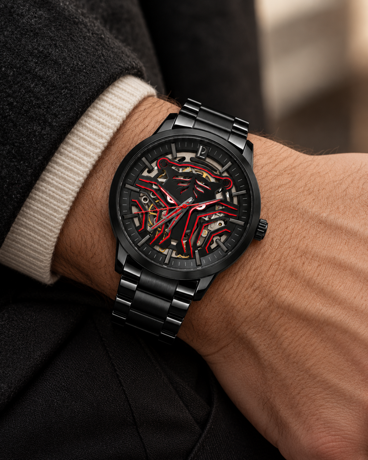 Montre automatique Pierre Lannier Sherkhan 310G439 portée au poignet