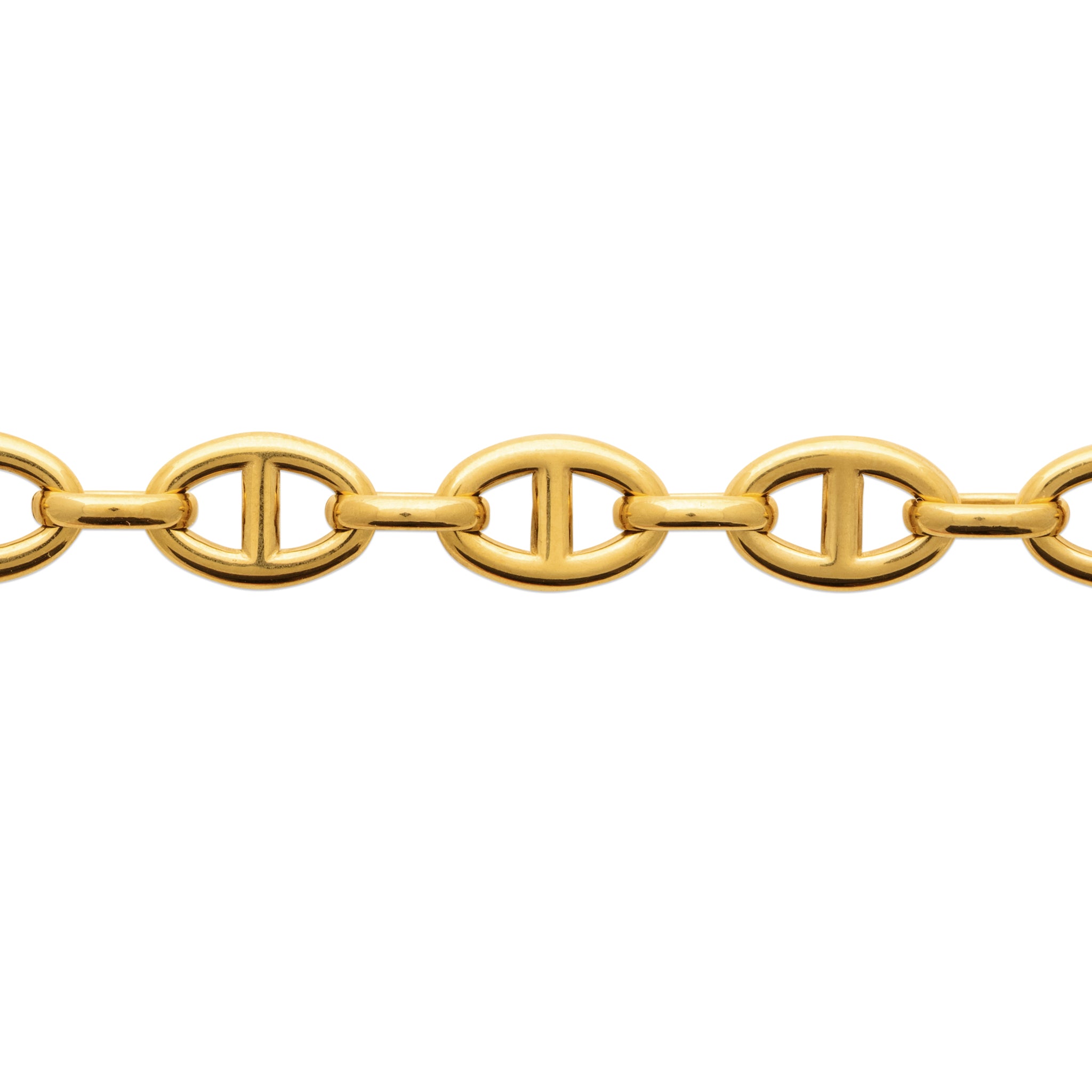 Bracelet en acier doré maille marine, 21 cm de longeur