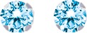 Boucles d'oreilles en argent rhodié avec OZ bleu clair