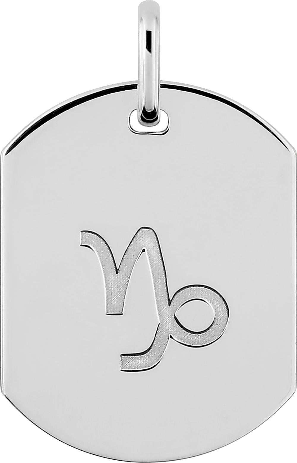 Pendentif En Argent Rhodié Capricorne Du Zodiaque Élégant