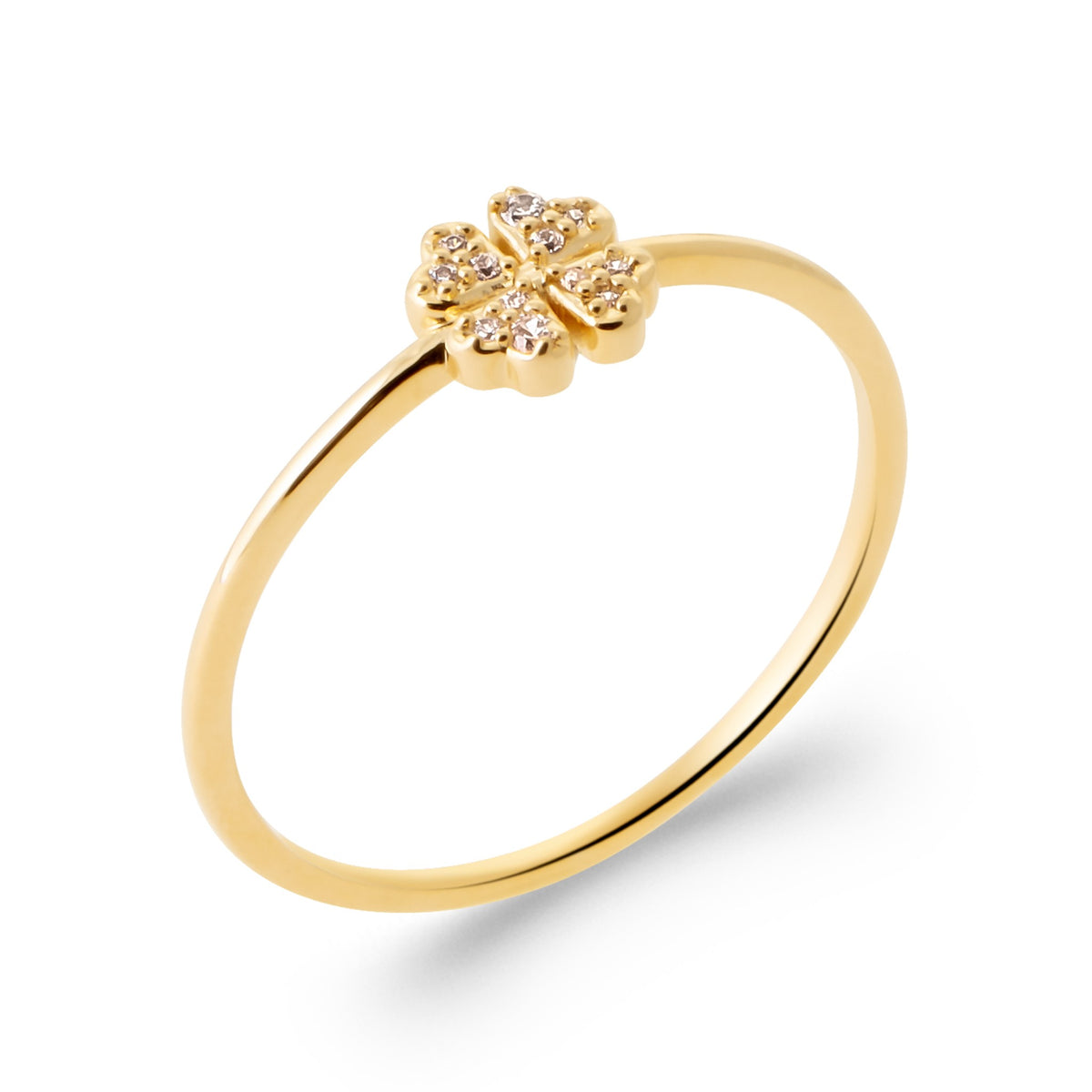 Bague Trèfle à 4 Feuilles - Acier Inoxydable Plaqué Or - Femme - Taille 54 (USA 7) - Budget Beauté