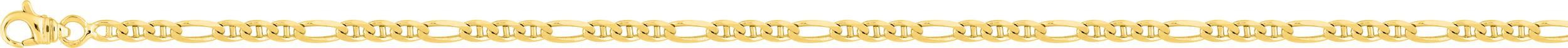 Chaine or jaune 750/1000 maille alternée 1+3 longueur 55 cm largeur 3 mm