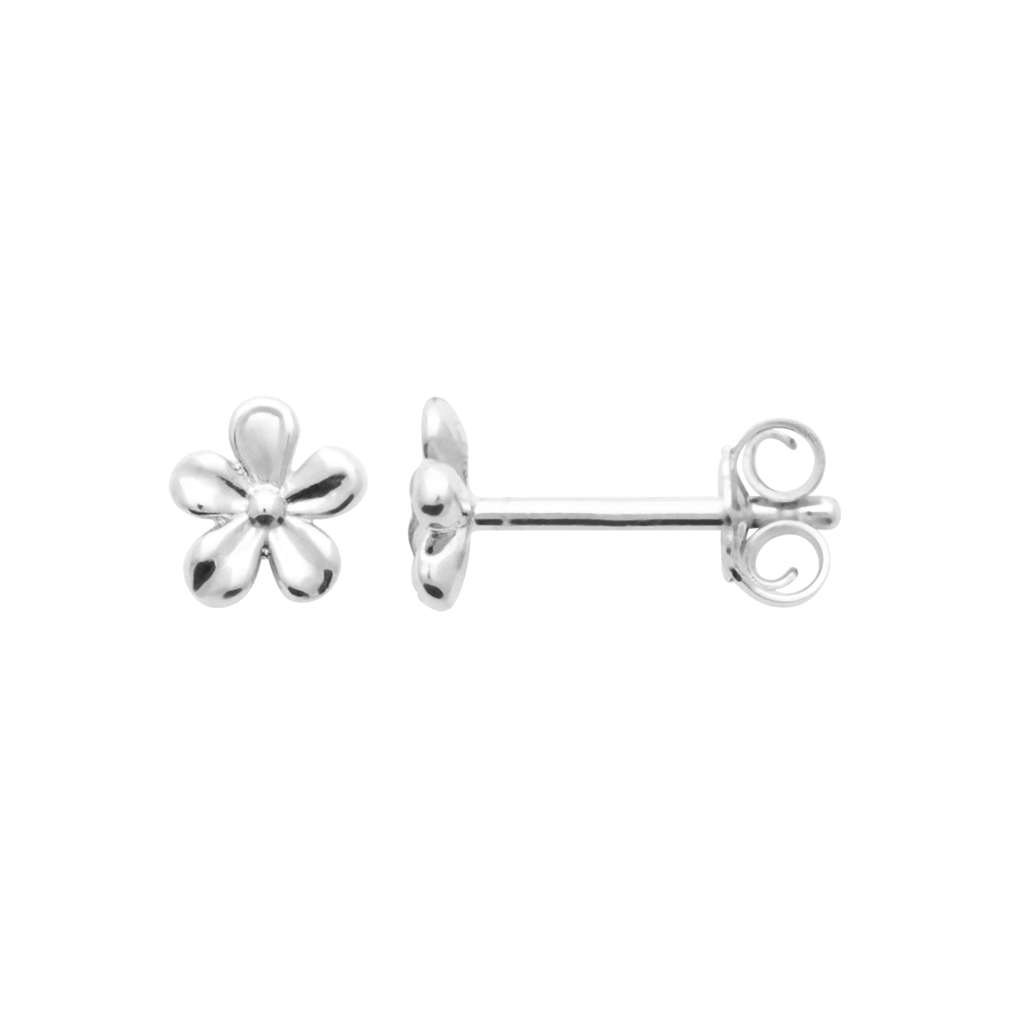 Boucles d'oreilles en argent rhodié petites fleurs
