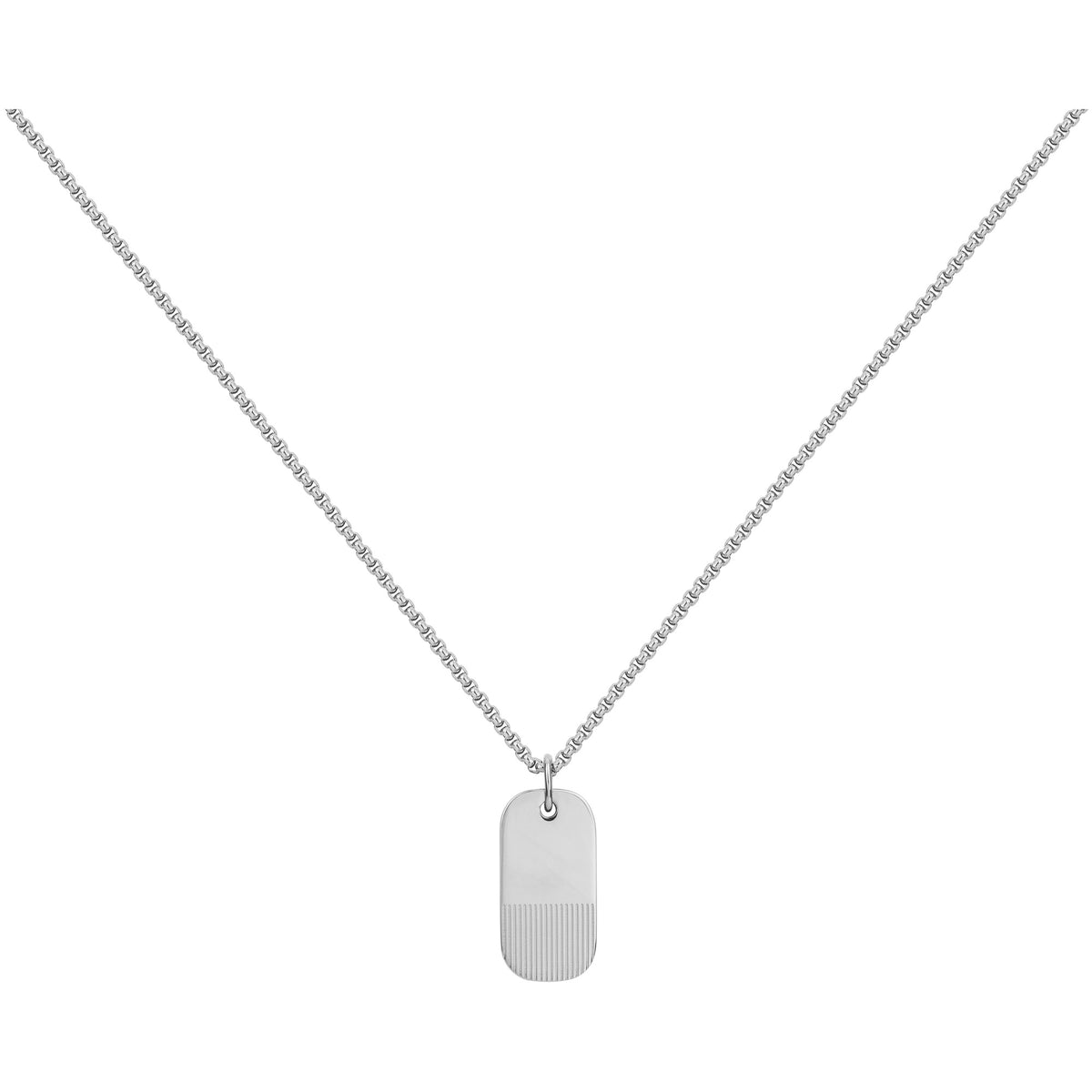 Collier en acier avec plaque arrondie striée