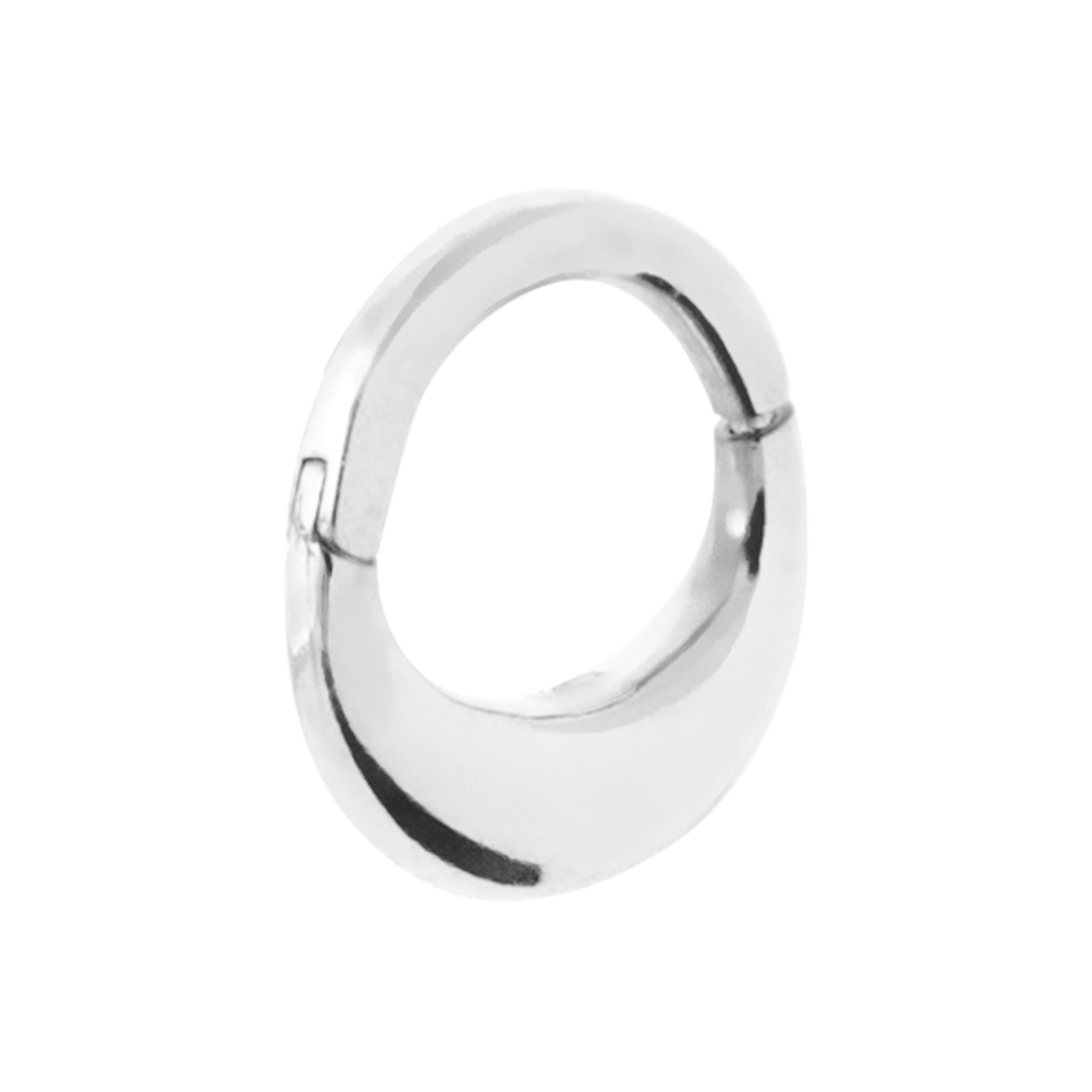 Boucle Doreilles Argent Rhodié Petit Anneau Lisse Bombé