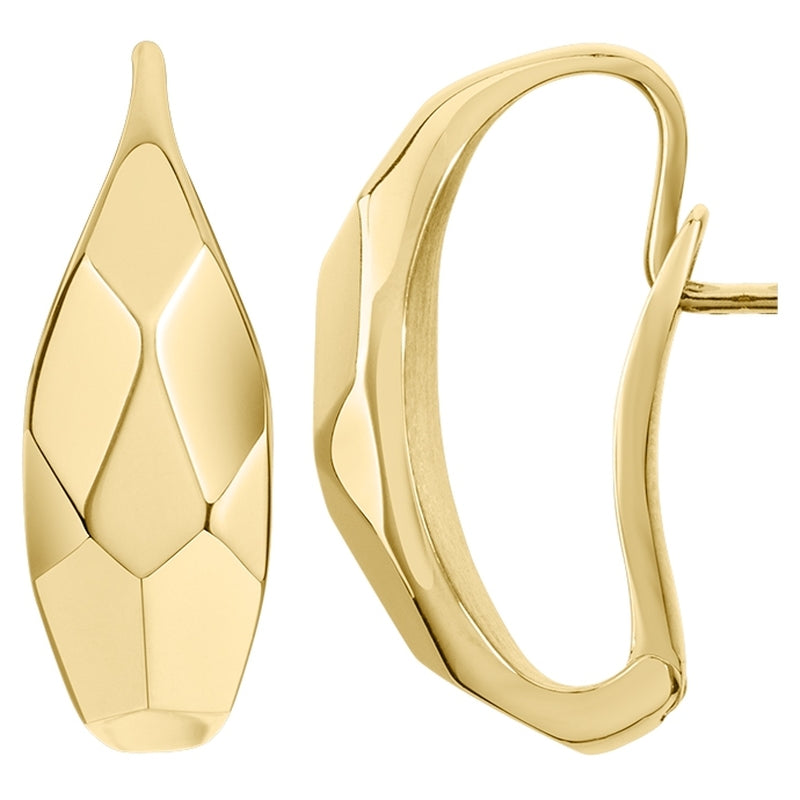 Boucles D'Oreilles Acier Doré Facettées Élégantes Pour Femme