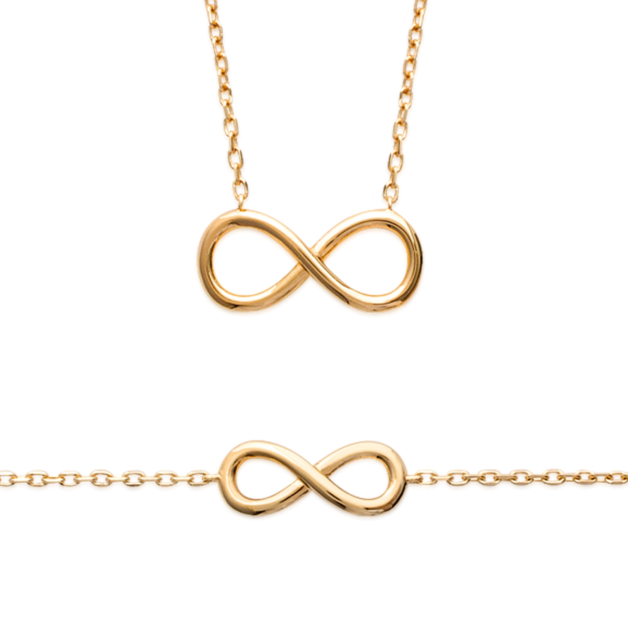 Collier plaqué or avec pendentif forme infini de longueur 45 cm