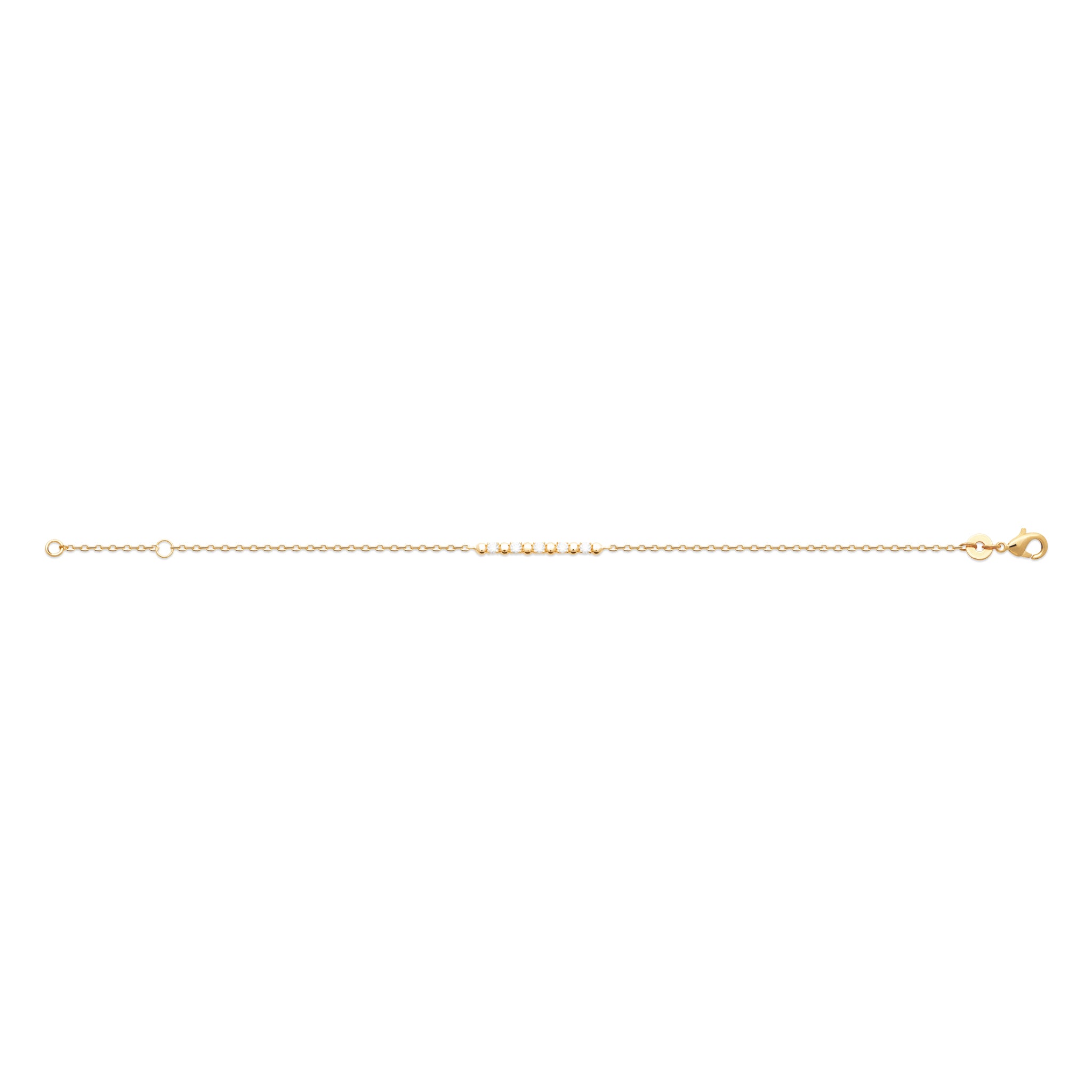 Bracelet en plaqué or avec barre d'oxydes blancs