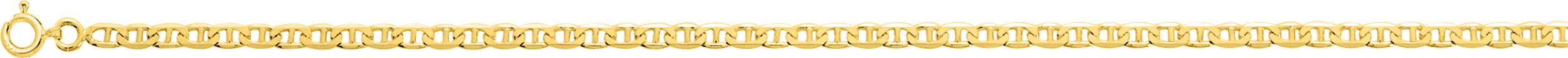 Bracelet or jaune 375/1000 maille bâton épaisseur 3 mm longueur 18 cm