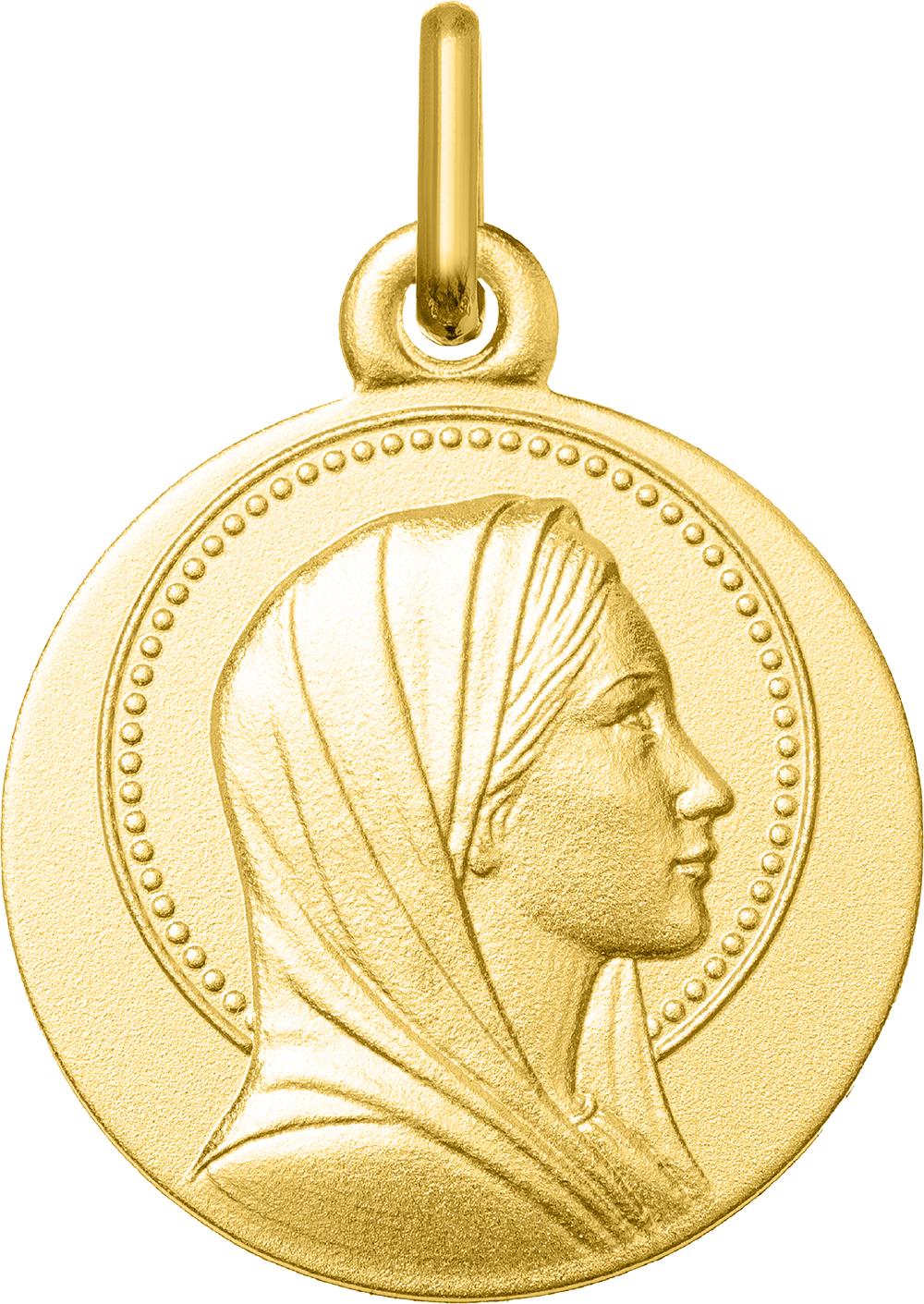 Médaille or jaune 375/1000 Vierge à graver