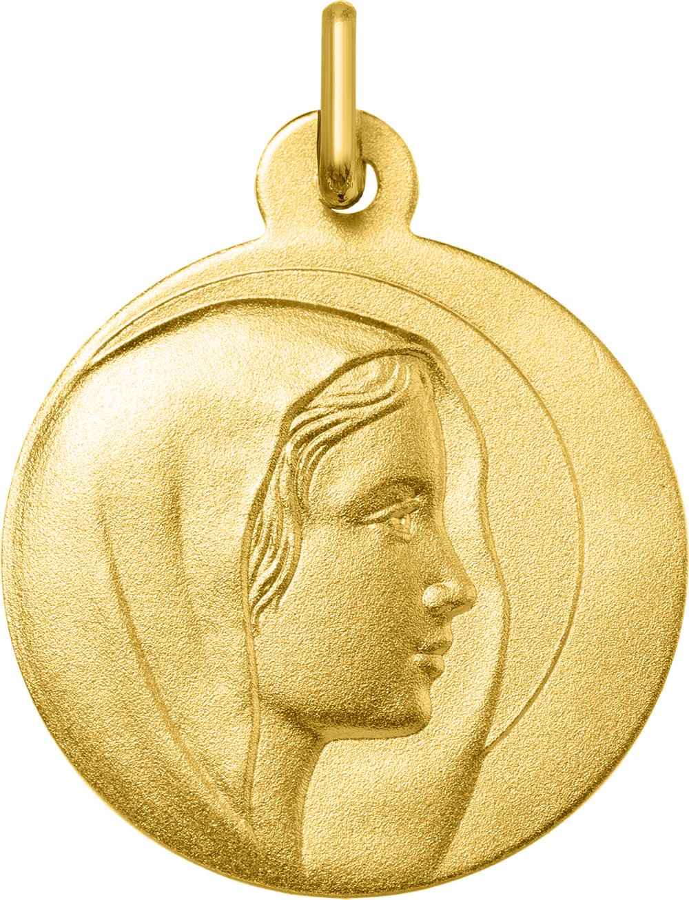 Médaille or jaune 375/1000 Vierge à graver