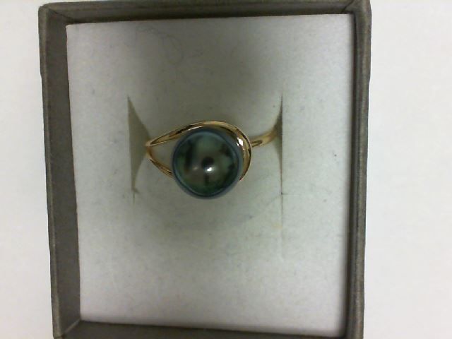 Bague taille 54 or jaune 750 Perle de Tahiti 8 mm.