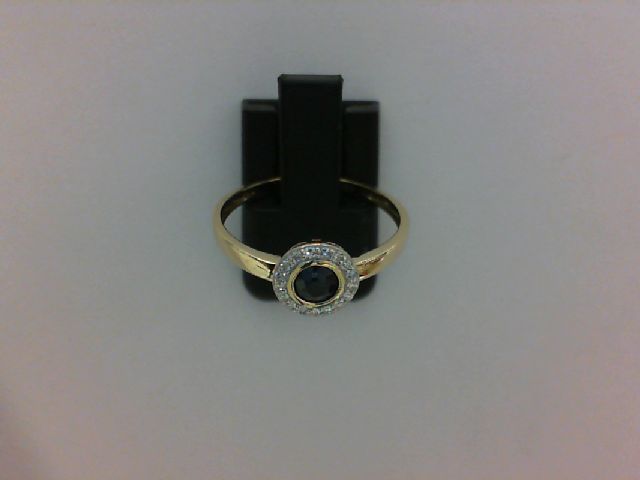 Bague Saphir 0,33ct et Diamants HSI – Or jaune 375