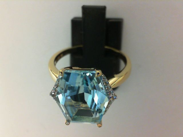 Solitaire Topaze Bleue Impériale Naturelle Taille Poire Facettée Sertie Quatre Griffes Or 18 Carats