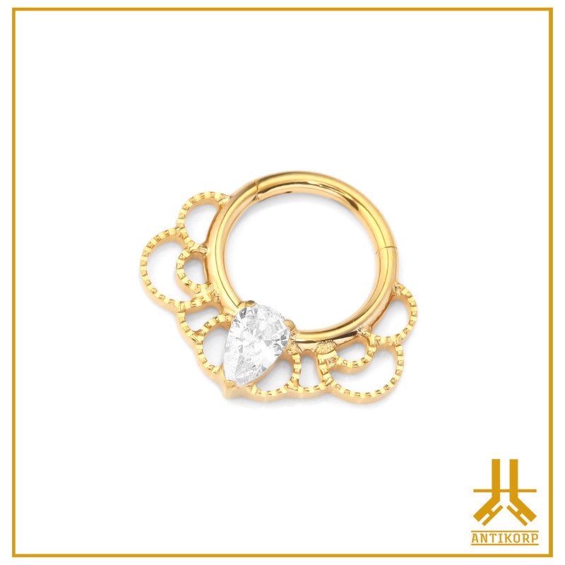 Piercing Anneau En Titane Doré Taille 1,2x10 Pour Oreille