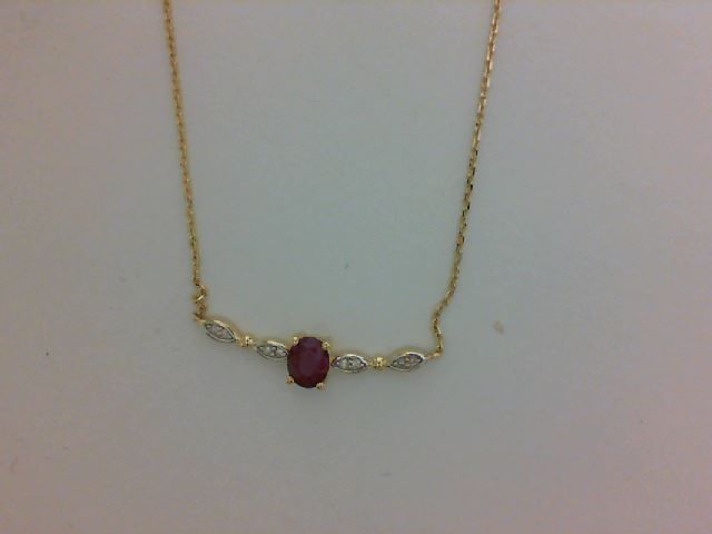 COLLIER OR JAUNE 750/1000° RUBIS DTS 0.0