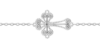 Bracelet croix argent 925 rhodie