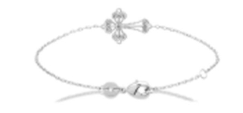 Bracelet croix argent 925 rhodie