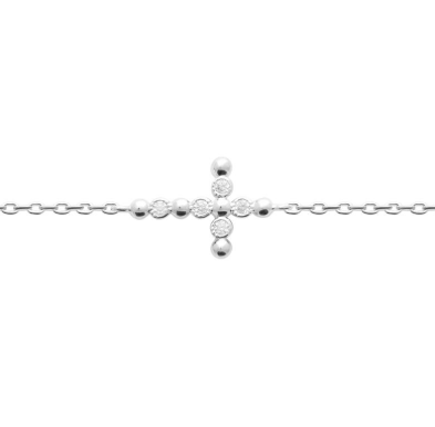 Bracelet croix argent 925 rhodie oxyde