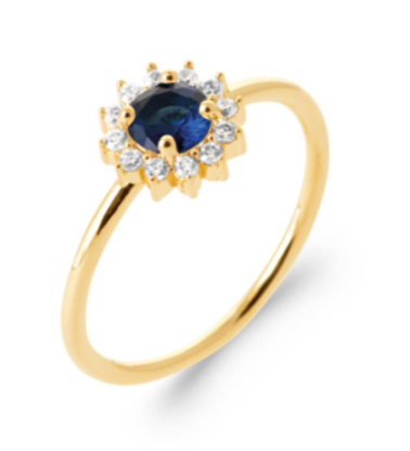 Bague Plaqué Or 750 – 3 microns, oxydes de zirconium
