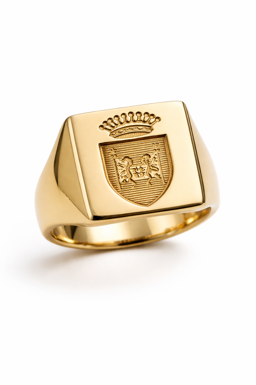 Chevalière carrée – plateau héraldique