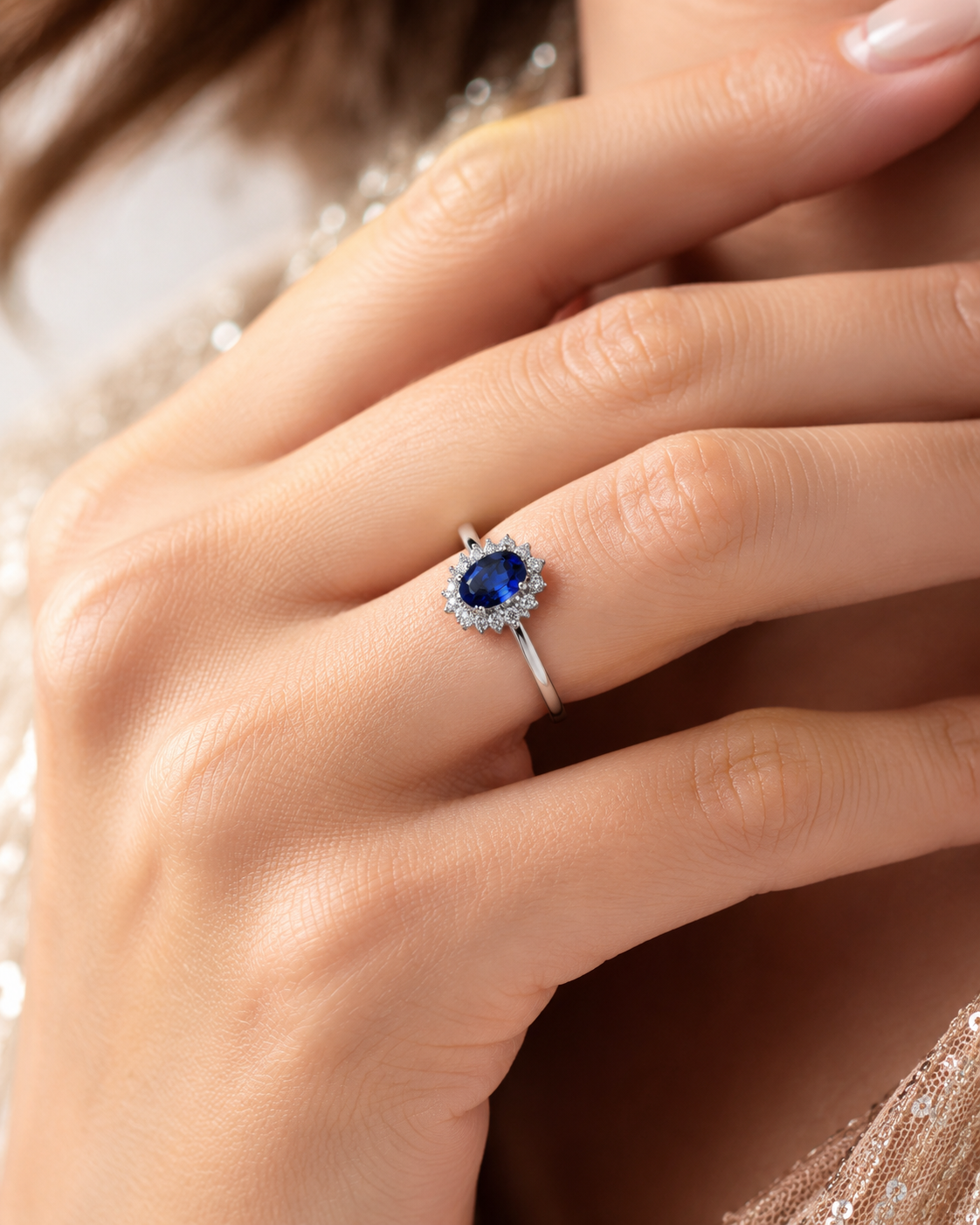 Bague saphir & diamants en or 18 carats