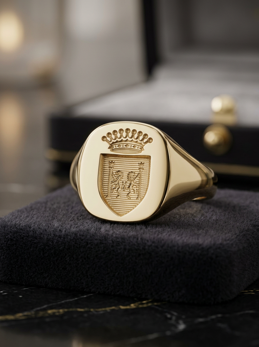 Chevalière coussin – plateau héraldique