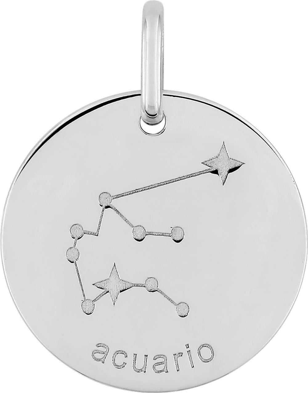 Pendentif argent rhodié 925 constellation poissons