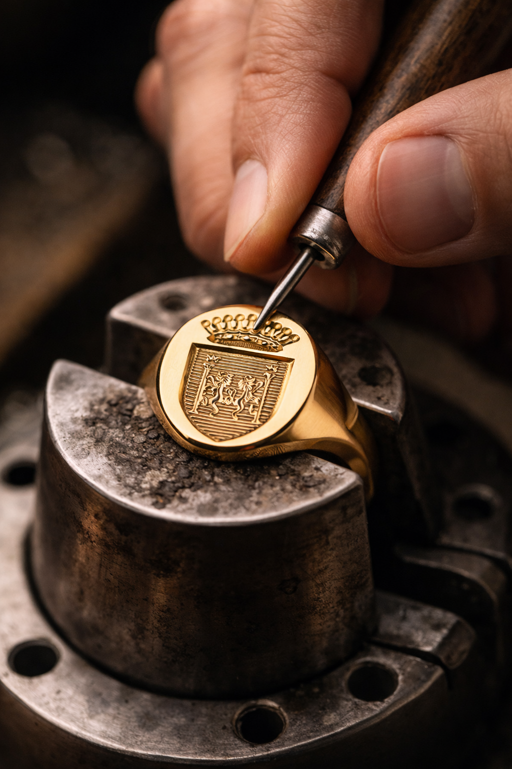 Chevalière ovale – plateau héraldique