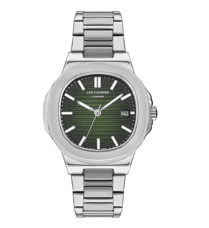 Montre Lee Cooper London Cadran vert, bracelet acier - Homme