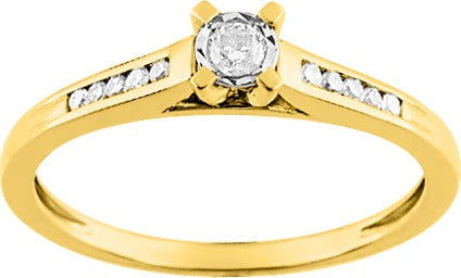 Bague Solitaire en Or 18 Carats avec un Diamant Naturel et Pur, Modèle Classique pour Tout Occasion Polie à la Main