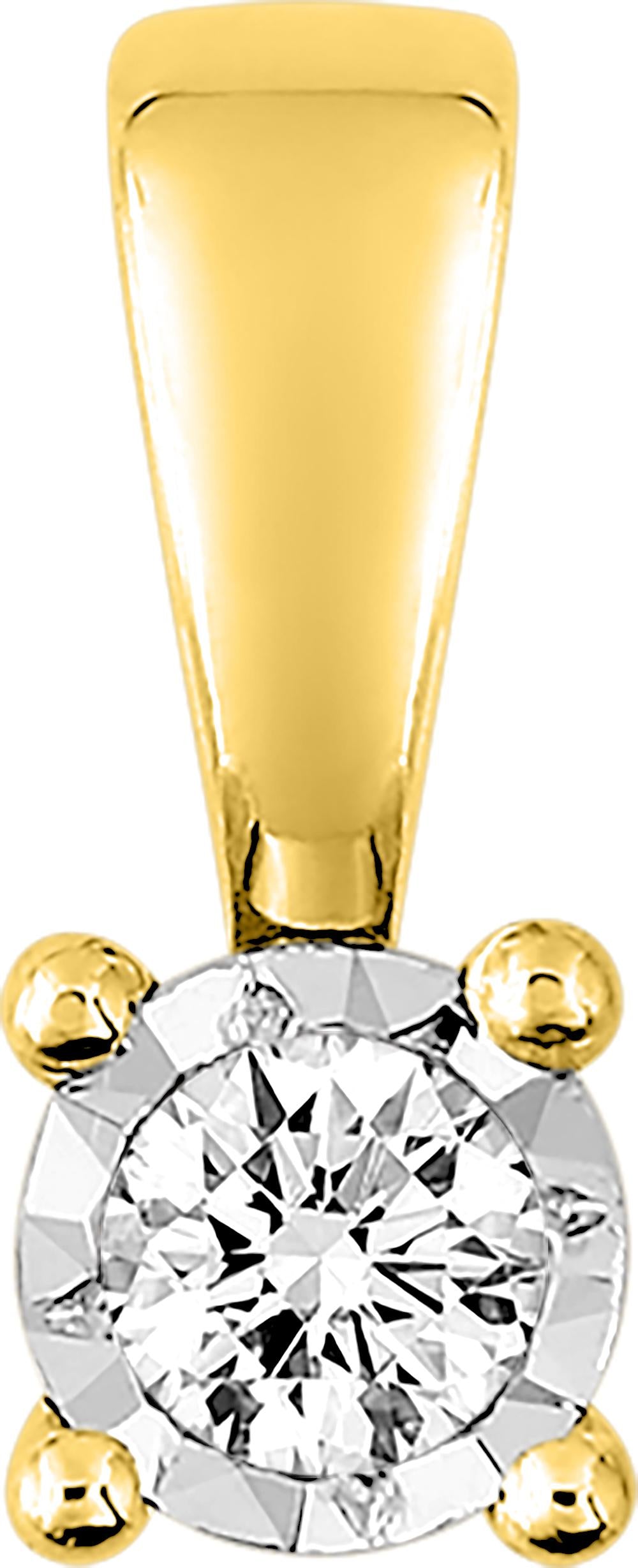Pendentif en or jaune 750/1000 avec diamant rond GH-P1 de 0.06 carats