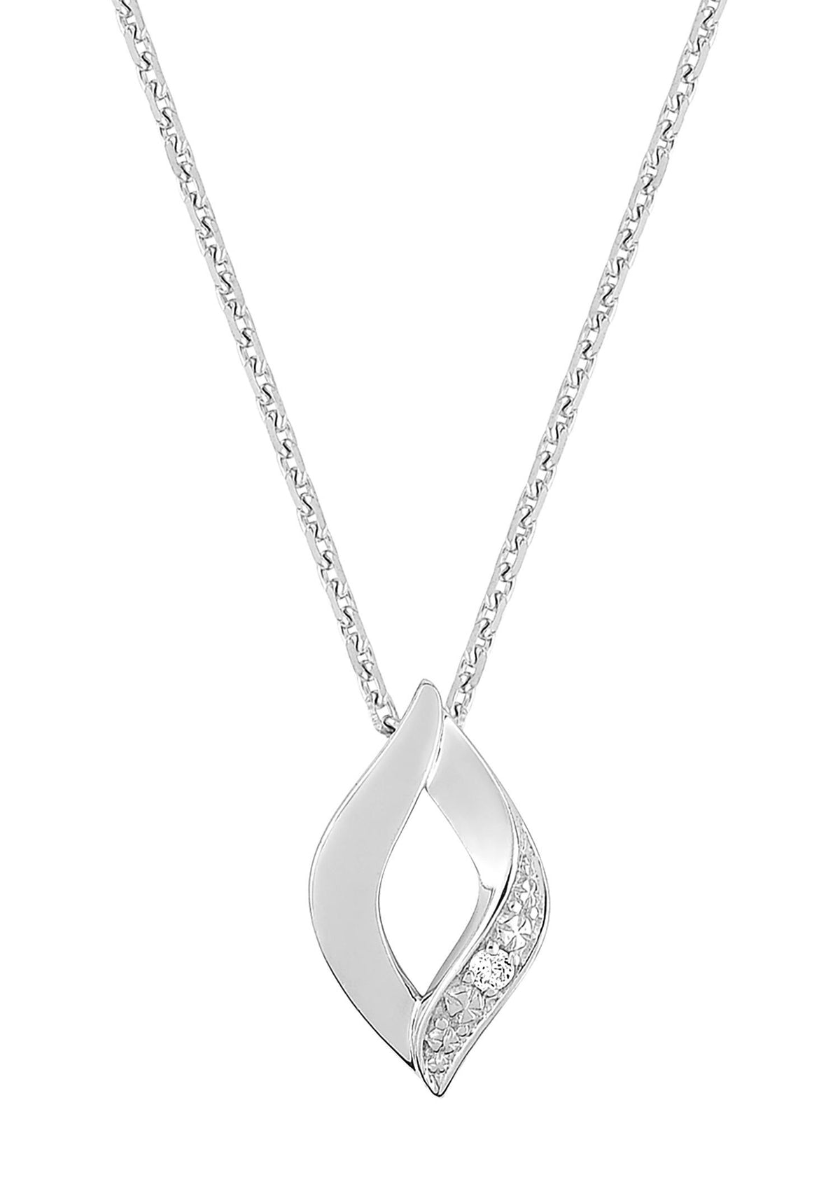 Collier Pendentif Diamant 0,01ct GH-P1 – Or blanc 750