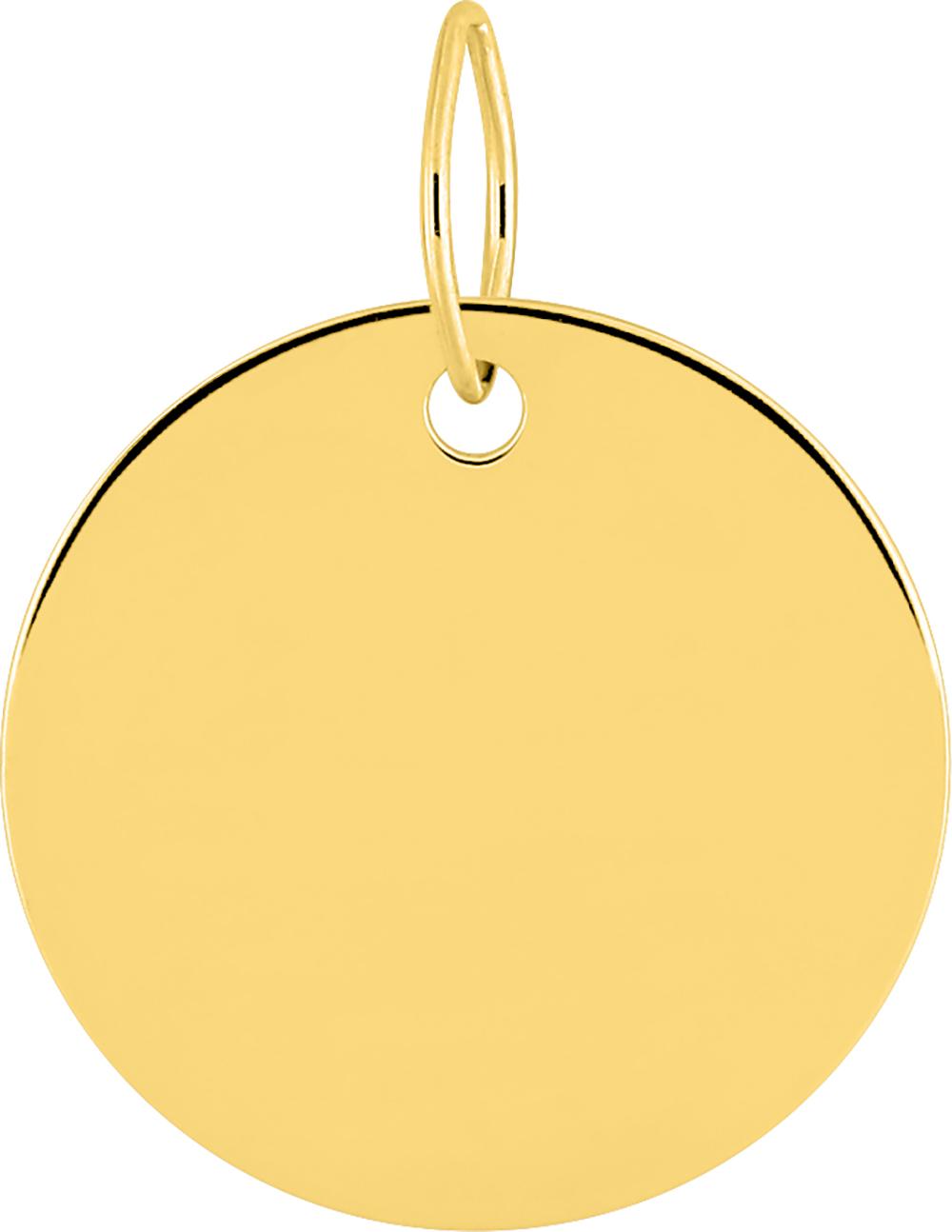 Médaille à graver en or jaune 750 ronde