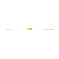 Gourmette Bébé Or Jaune 375M Plaque Ovale Longueur 13,5 À 14,5 cm
