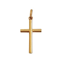 Croix en or jaune 375/1000 fil rond, 15 x 9 mm